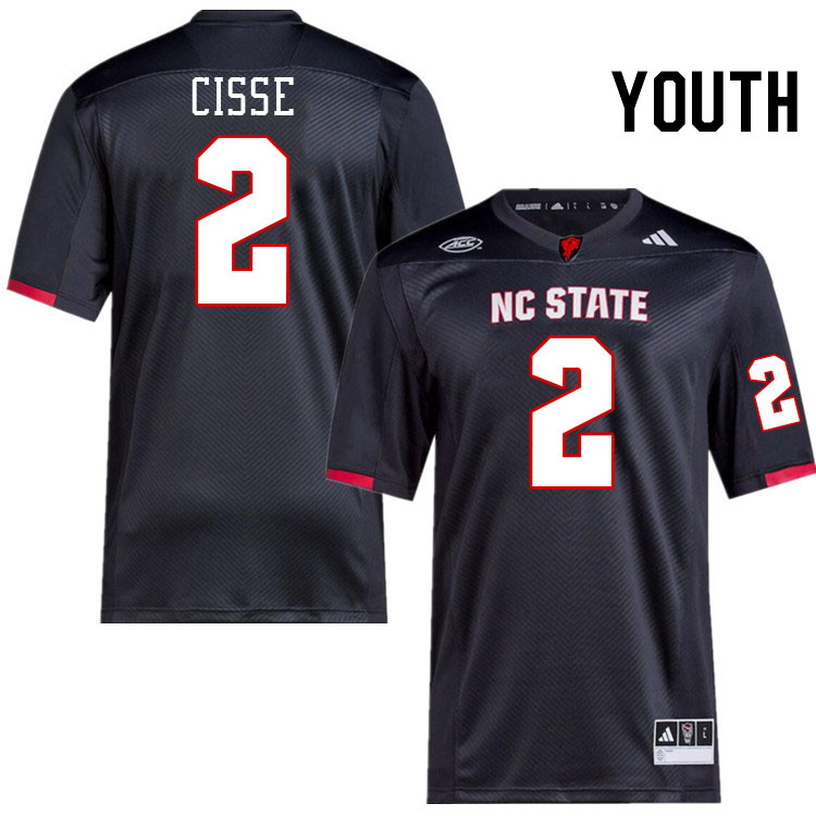 Youth #2 Brandon Cisse NC State Wolfpack College Football Jerseys Stitched-Black